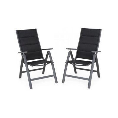 Set 2 scaune cu spatar reglabil EASY negru