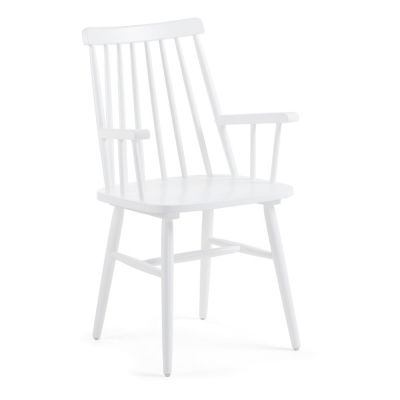 Scaun de dining din lemn de arbore de cauciuc Kave Home Kristie, alb