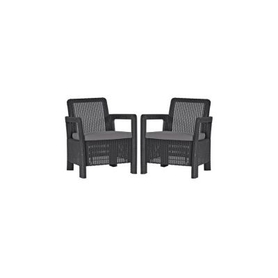 Set 2 scaune gradina Tarifa  Gri/Grafit