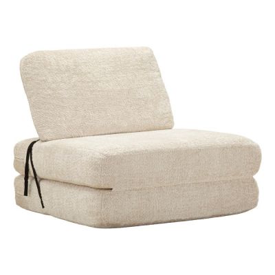 Fotoliu alb extensibil cu tapiÈu009Berie din Èu009BesÄu0083turÄbouclÃ© Faster âu0080Mauro Ferretti