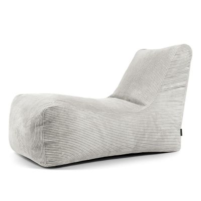 Fotoliu bean bag crem cu tapiÈu009Berie din catifea reiatÄLounge âu0080SLOWDOWN