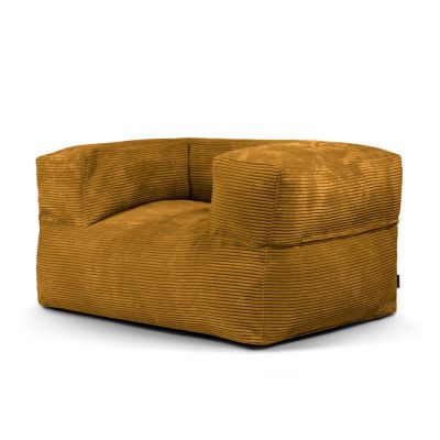 Fotoliu bean bag galben muÈu0099tar cu tapiÈu009Berie din catifea reiatÄMooG âu0080SLOWDOWN