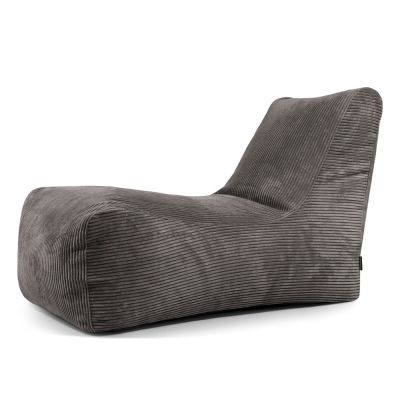 Fotoliu bean bag gri Ã®nchis cu tapiÈu009Berie din catifea reiatÄLounge âu0080SLOWDOWN