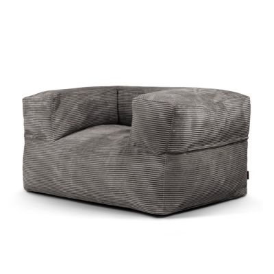 Fotoliu bean bag gri Ã®nchis cu tapiÈu009Berie din catifea reiatÄMooG âu0080SLOWDOWN