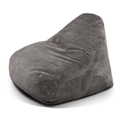 Fotoliu bean bag gri Ã®nchis cu tapiÈu009Berie din catifea reiatÄSnug 100 âu0080SLOWDOWN