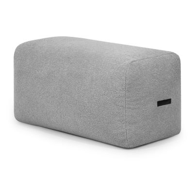 Fotoliu bean bag gri deschis cu tapiÈu009Berie din Èu009BesÄu0083turÄbouclÃ© Plus 100 Lounge âu0080SLOWDOWN