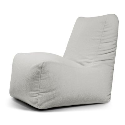 Fotoliu bean bag gri deschis cu tapiÈu009Berie din Èu009BesÄu0083turÄbouclÃ© Seat Lounge âu0080SLOWDOWN