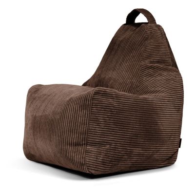 Fotoliu bean bag maro Ã®nchis cu tapiÈu009Berie din catifea reiatÄPlay Amuse âu0080SLOWDOWN