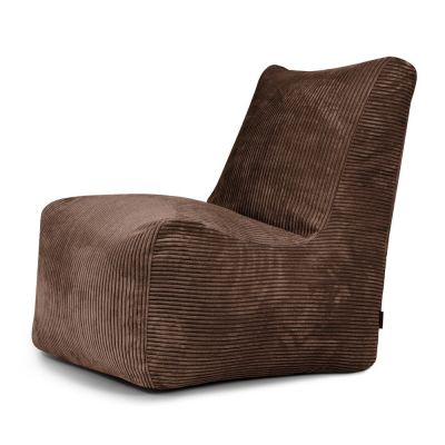 Fotoliu bean bag maro Ã®nchis cu tapiÈu009Berie din catifea reiatÄSeat Lounge âu0080SLOWDOWN