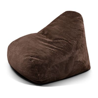 Fotoliu bean bag maro Ã®nchis cu tapiÈu009Berie din catifea reiatÄSnug 100 âu0080SLOWDOWN