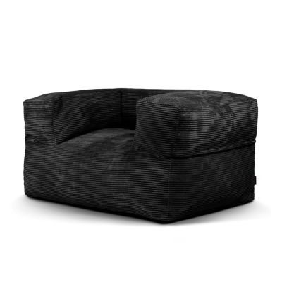 Fotoliu bean bag negru cu tapiÈu009Berie din catifea reiatÄMooG âu0080SLOWDOWN