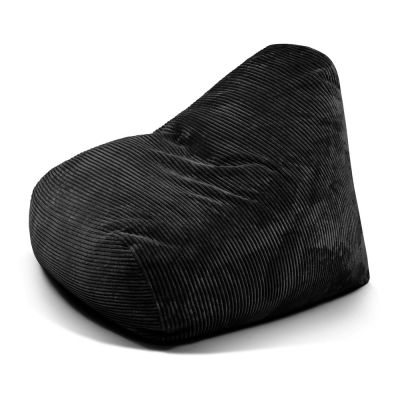 Fotoliu bean bag negru cu tapiÈu009Berie din catifea reiatÄSnug 100 âu0080SLOWDOWN