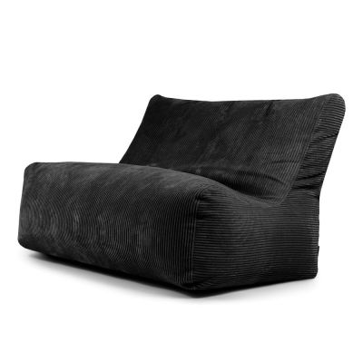 Fotoliu bean bag negru cu tapiÈu009Berie din catifea reiatÄSofa Seat Lounge âu0080SLOWDOWN
