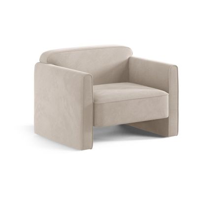 Fotoliu bej cu tapiÈu009Berie din catifea Abby âu0080Micadoni