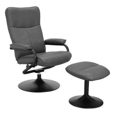 Fotoliu cu taburet gri de relaxare cu tapiÈu009Berie din imitaÈu009Bie de piele Istad âu0080StÃ¸raa
