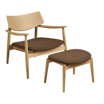 Fotoliu cu taburet maro Olvera âu0080House Nordic