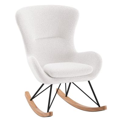 Fotoliu de copii alb balansoar cu tapiÈu009Berie din stofÄbouclÃ© ROCKY âu0080Vipack