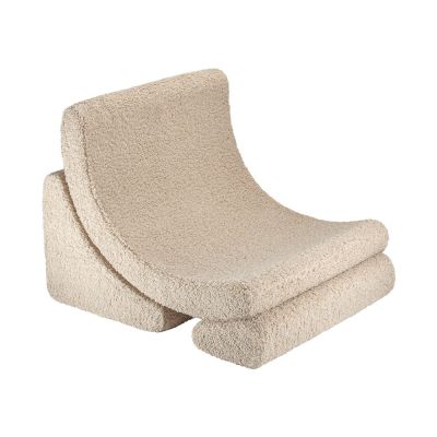 Fotoliu de copii maro deschis cu tapiÈerie din ÈesÄturÄbouclÃ© Moon âWigiwama