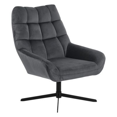 Fotoliu gri pivotant cu tapiÈu009Berie din catifea Paris âu0080Actona