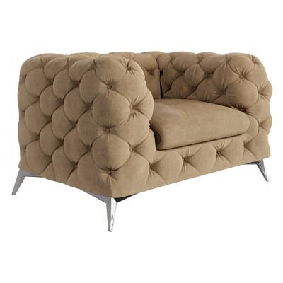 Fotoliu maro deschis cu tapiÈu009Berie din catifea Chelsea âu0080Ropez