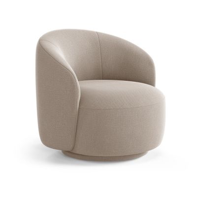 Fotoliu maro deschis pivotant cu tapiÈu009Berie din chenille Letizia âu0080Micadoni