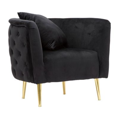 Fotoliu negru cu tapiÈu009Berie din catifea Bucarest âu0080Mauro Ferretti