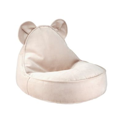 Fotoliu puf pentru copii bej cu tapiÈu009Berie din catifea Bear âu0080Wigiwama
