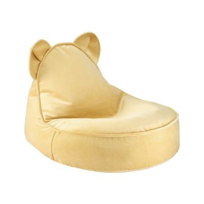 Fotoliu puf pentru copii galben cu tapiÈu009Berie din catifea Bear âu0080Wigiwama