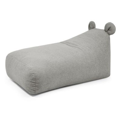 Fotoliu puf pentru copii gri deschis cu tapiÈu009Berie din Èu009BesÄu0083turÄbouclÃ© Snug 130 Bear âu0080SLOWDOWN