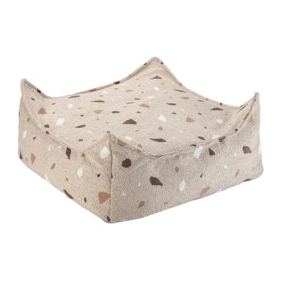 Fotoliu puf pentru copii maro deschis cu tapiÈerie din ÈesÄturÄbouclÃ©/cu tapiÈerie din chenille Terrazzo Square âWigiwama