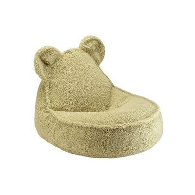 Fotoliu puf pentru copii verde cu tapiÈu009Berie din Èu009BesÄu0083turÄbouclÃ© Bear âu0080Wigiwama
