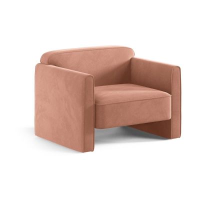 Fotoliu roz cu tapiÈu009Berie din catifea Abby âu0080Micadoni