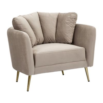 Fotoliu taupe cu tapiÈu009Berie din catifea Kiev âu0080Mauro Ferretti