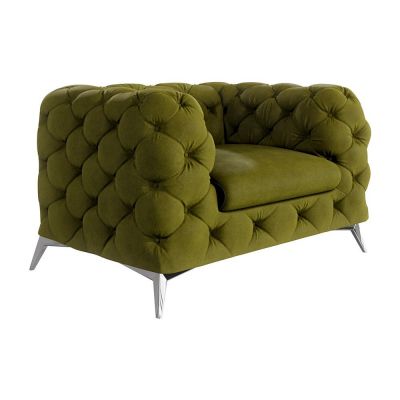 Fotoliu verde cu tapiÈu009Berie din catifea Chelsea âu0080Ropez