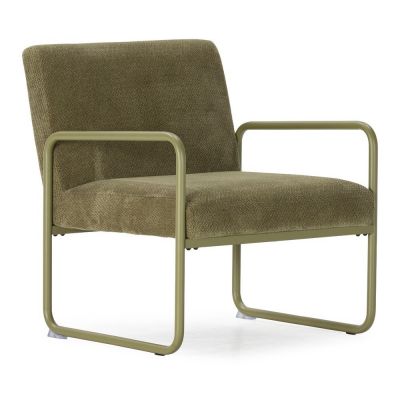 Fotoliu verde cu tapiÈu009Berie din chenille Vince âu0080MOME