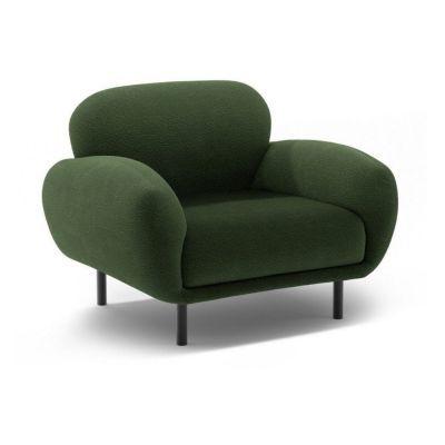 Fotoliu verde cu tapiÈu009Berie din Èu009BesÄu0083turÄbouclÃ© Poppy âu0080Micadoni