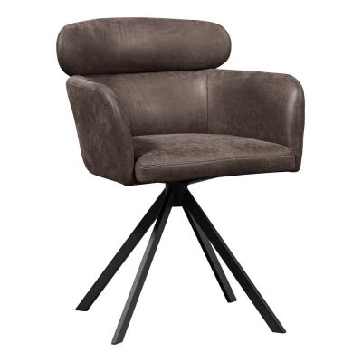 Scaun de dining maro Ã®nchis cu cotiere tapiÈu009Bat Fenne âu0080WOOOD