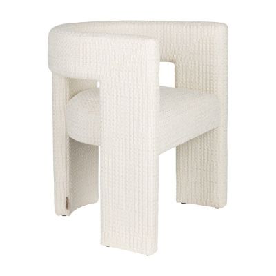 Scaun de sufragerie crem cu cotiere tapiÈu009Bat Medina âu0080Dutchbone