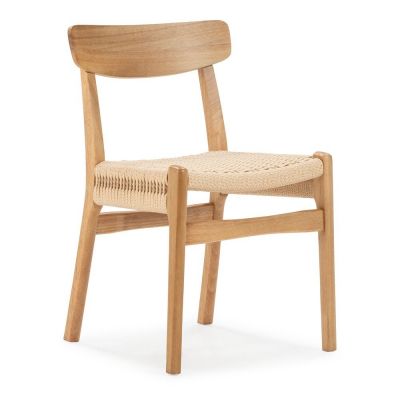 Scaune de dining Ã®n culoare naturalÄ2 buc. din lemn de arbore de cauciuc Biel âu0080MOME