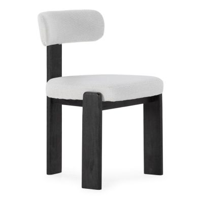 Scaune de dining negre/gri-deschis 2 buc. tapițate Nadia – MOME