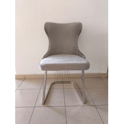 SET DE 6 SCAUNE STELLA GRI/BEJ CU ARGINTIU