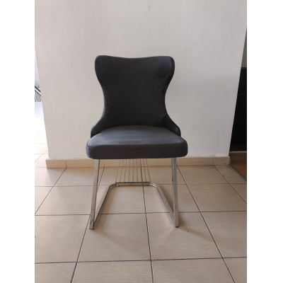 SET DE 6 SCAUNE STELLA GRI CU ARGINTIU