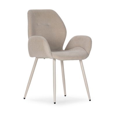 Set de scaune de sufragerie bej 2 buc. tapiÈu009Bat Ansu âu0080Marckeric