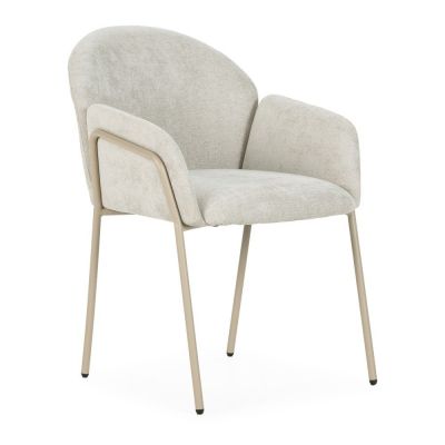 Set de scaune de sufragerie bej 2 buc. tapiÈu009Bat Aslin âu0080MOME