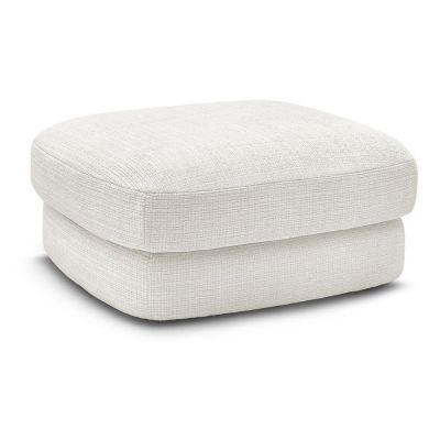 Taburet alb cu tapiÈu009Berie din chenille Leonore âu0080Bobochic Paris