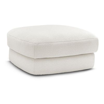 Taburet alb cu tapiÈu009Berie din Èu009BesÄu0083turÄbouclÃ© Leonore âu0080Bobochic Paris