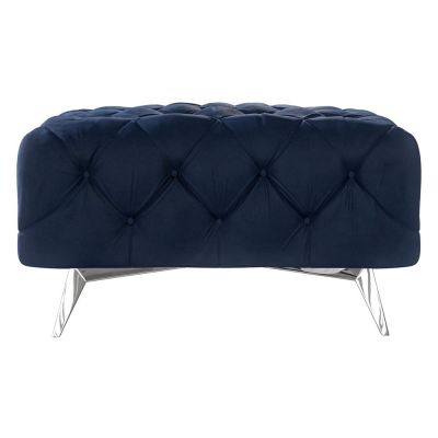 Taburet albastru Ã®nchis cu tapiÈu009Berie din catifea Chelsea âu0080Ropez