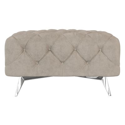 Taburet grej cu tapiÈu009Berie din catifea Chelsea âu0080Ropez