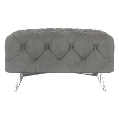 Taburet gri cu tapiÈu009Berie din catifea Chelsea âu0080Ropez