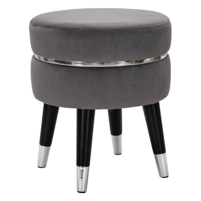 Taburet gri cu tapiÈu009Berie din catifea Paris âu0080Mauro Ferretti